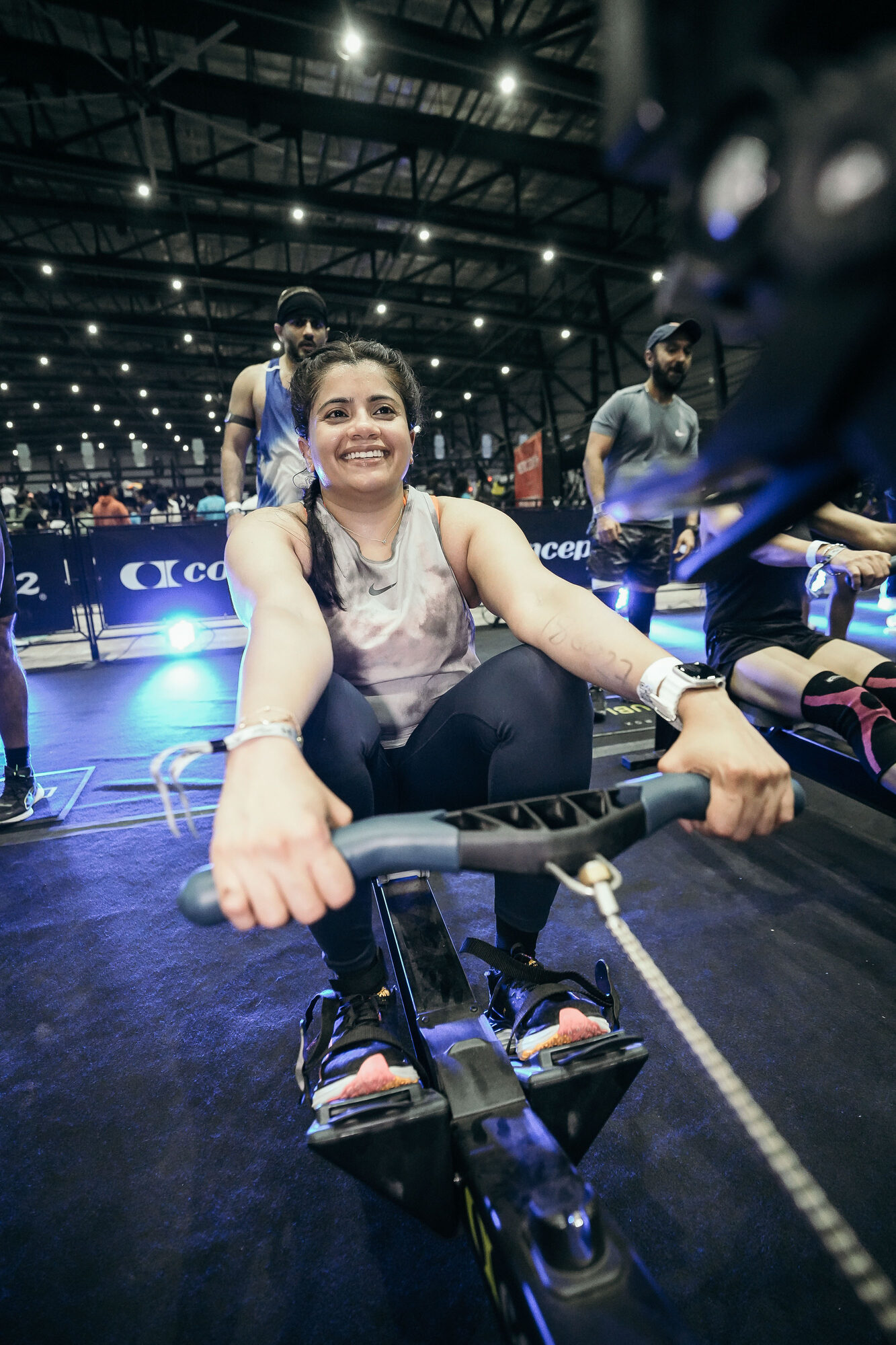Client training on a ski-erg