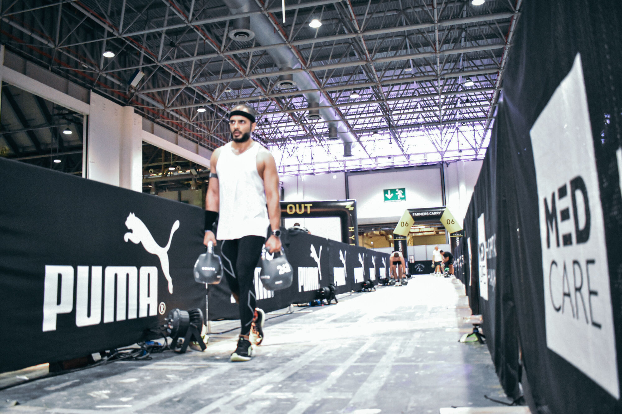 Athlete on a kettlebell walk